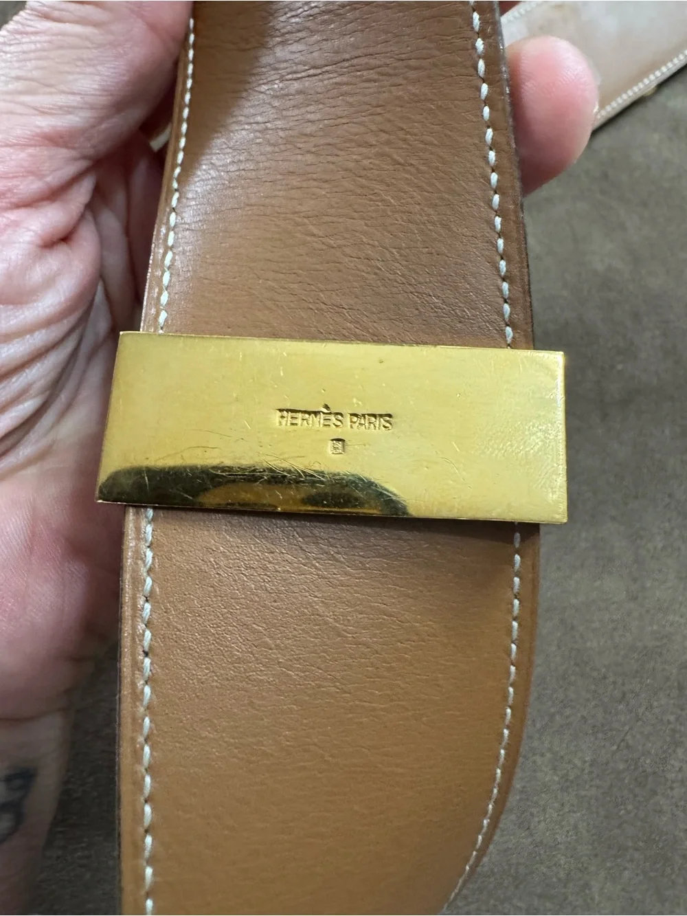 Hermès Collier de Chien Black Box Leather Belt Gold Hardware Size 85 - Picture 13 of 17